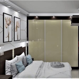 Guarda Roupa Casal 100% MDF Modulado A13 | 3 Portas de correr 5 gavetas