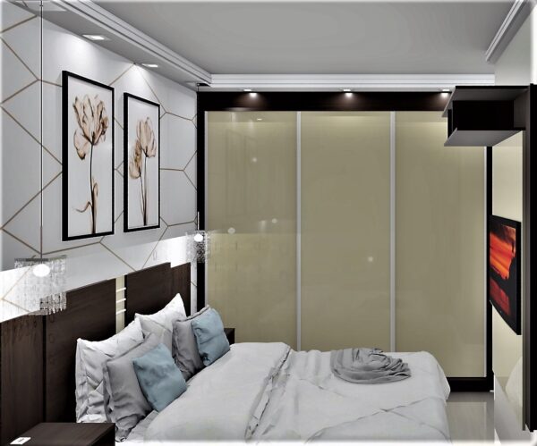 Guarda Roupa Casal 100% MDF Modulado A13 | 3 Portas de correr 5 gavetas