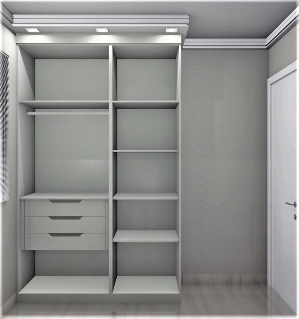 Guarda Roupa Casal 100% MDF Modulado A25 | 4 Portas de giro 3 gavetas - Imagem 3