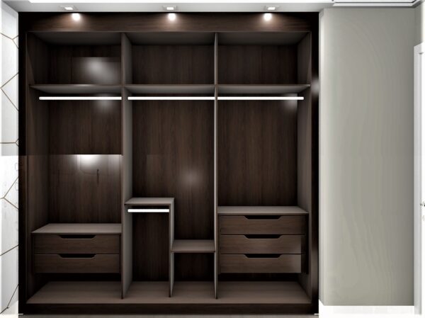 Guarda Roupa Casal 100% MDF Modulado A13 | 3 Portas de correr 5 gavetas - Imagem 3