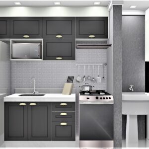 Cozinha Planejada A49 | 100% MDF: Conjunto de 9 Peças