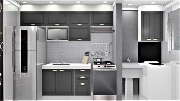 Cozinha Planejada A49 | 100% MDF: Conjunto de 9 Peças