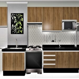 Cozinha Planejada A02 | 100% MDF: Conjunto de 9 Peças