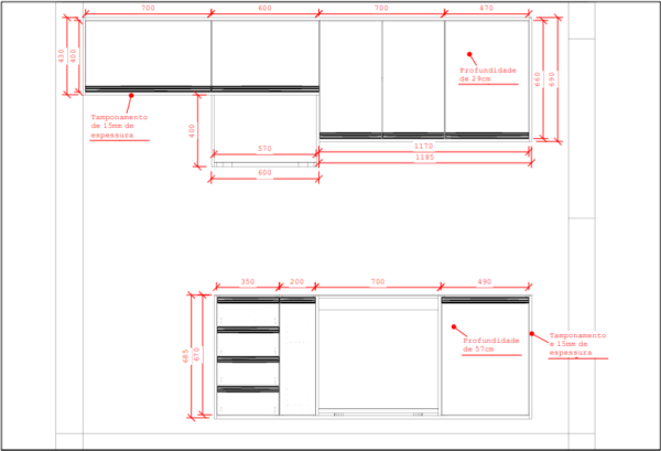 Cozinha Planejada A04 | 100% MDF: Conjunto de 11 Peças - Imagem 6