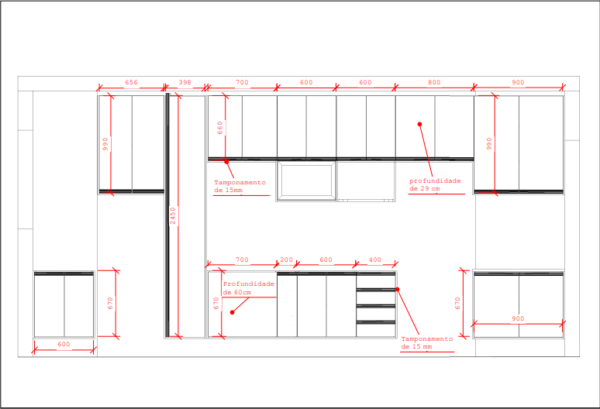 Cozinha Planejada A05 | 100% MDF: Conjunto de 15 Peças - Imagem 6