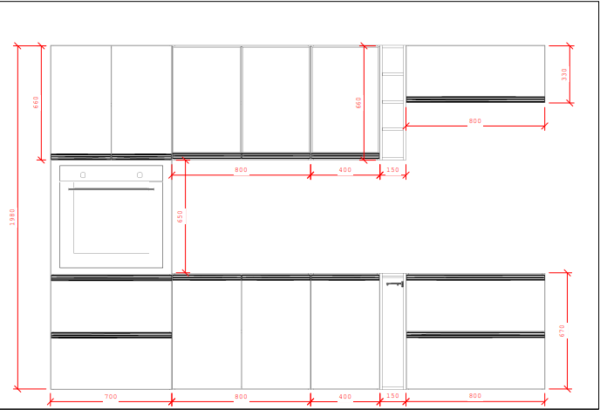 Cozinha Planejada A08 | 100% MDF: Conjunto de 7 Peças - Imagem 5
