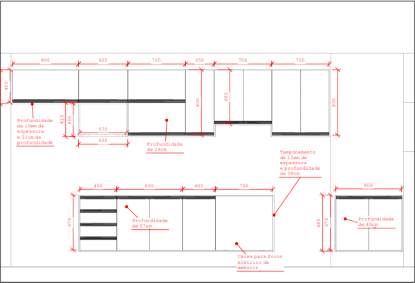 Cozinha Planejada A19 | 100% MDF: Conjunto de 12 Peças - Imagem 3