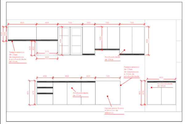 Cozinha Planejada A20 | 100% MDF: Conjunto de 12 Peças - Imagem 3
