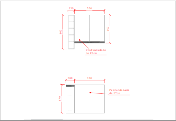 Cozinha Planejada A21 | 100% MDF: Conjunto de 8 Peças - Imagem 8