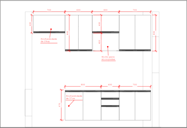 Cozinha Planejada A21 | 100% MDF: Conjunto de 8 Peças - Imagem 7