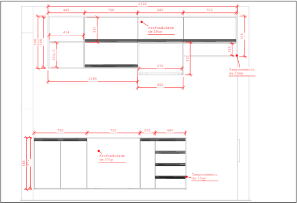 Cozinha Planejada A22 | 100% MDF: Conjunto de 9 Peças - Imagem 8