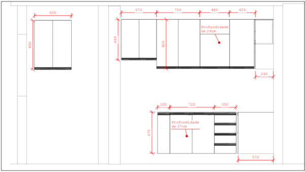 Cozinha Planejada A30 | 100% MDF: Conjunto de 13 Peças - Imagem 3