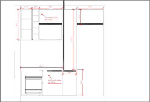Cozinha Planejada A34 | 100% MDF: Conjunto de 15 Peças - Imagem 9