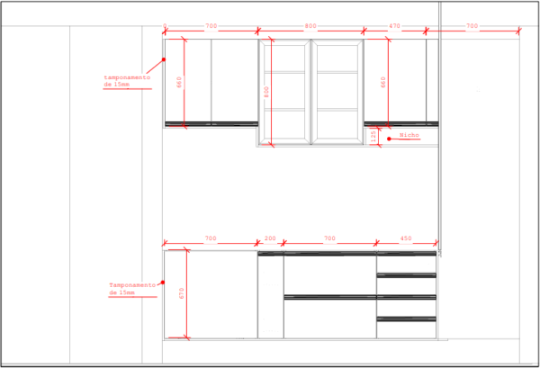 Cozinha Planejada A34 | 100% MDF: Conjunto de 15 Peças - Imagem 8