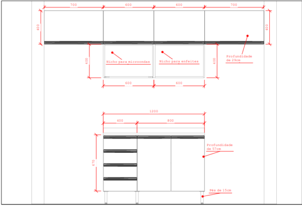 Cozinha Planejada A39 | 100% MDF: Conjunto de 8 Peças - Imagem 5
