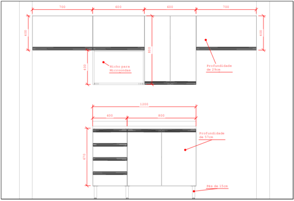 Cozinha Planejada A40 | 100% MDF: Conjunto de 7 Peças - Imagem 5