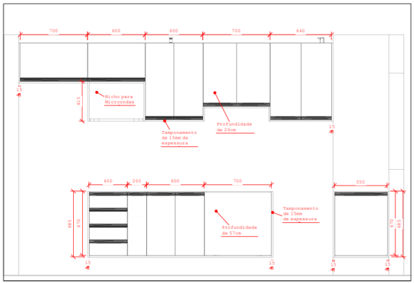 Cozinha Planejada A52 | 100% MDF: Conjunto de 11 peças - Imagem 5