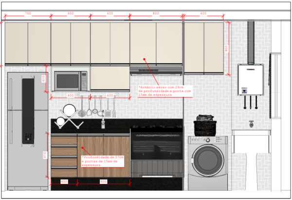 Cozinha Planejada A54 | 100% MDF: Conjunto de 10 Peças - Imagem 3
