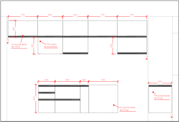 Cozinha Planejada A56 | 100% MDF: Conjunto de 13 Peças - Imagem 5