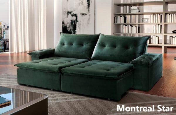 SOFÁ MONTREAL STAR – 2,10M RETRATIL E RECLINÁVEL DE MOLAS ENSACADAS