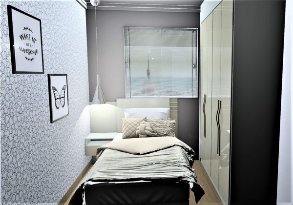 Guarda Roupa Solteiro 100% MDF Modulado A02 | 4 Portas de giro
