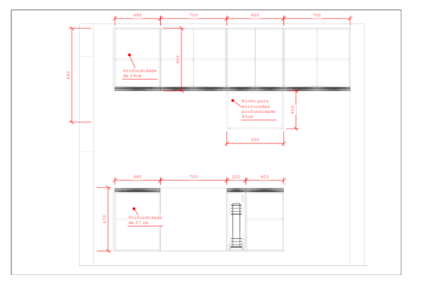 Cozinha Planejada A27 | 100% MDF: Conjunto de 9 Peças - Imagem 9