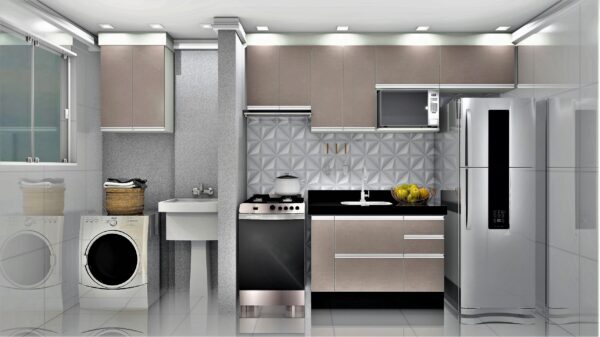 Cozinha Planejada A61 | 100% MDF: Conjunto de 9 Peças