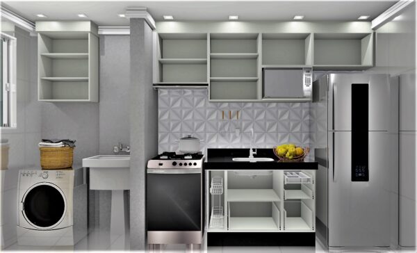Cozinha Planejada A60 | 100% MDF: Conjunto de 9 Peças - Imagem 2