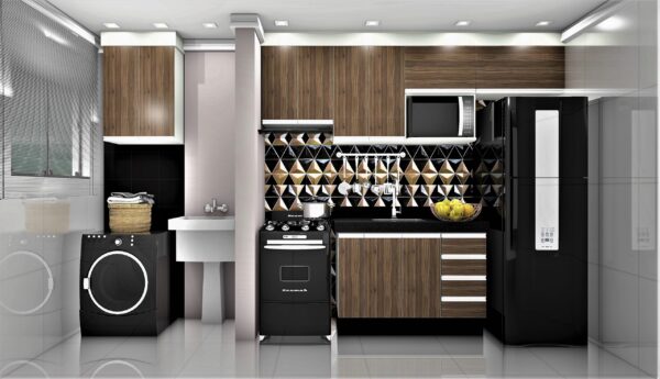 Cozinha Planejada A38 | 100% MDF: Conjunto de 9 Peças