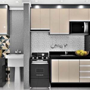 Cozinha Planejada A36 | 100% MDF: Conjunto de 9 Peças