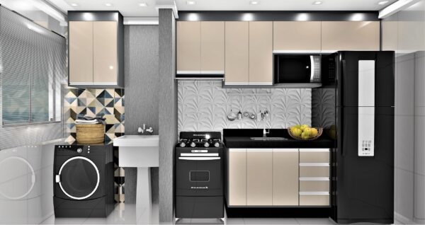 Cozinha Planejada A36 | 100% MDF: Conjunto de 9 Peças
