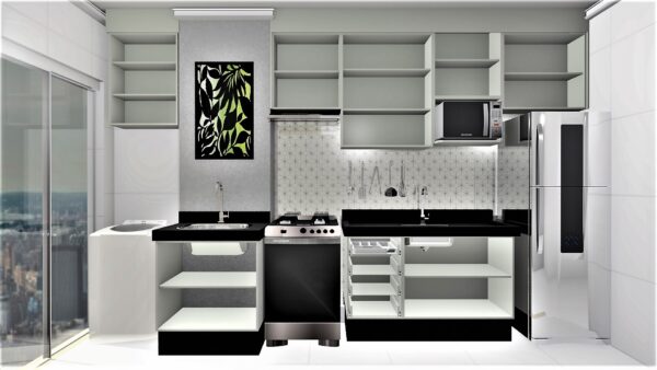 Cozinha Planejada A02 | 100% MDF: Conjunto de 9 Peças - Imagem 2