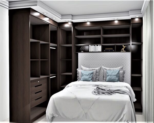 Guarda Roupa Casal 100% MDF Modulado A20 | 9 Portas de giro 4 gavetas - Imagem 2