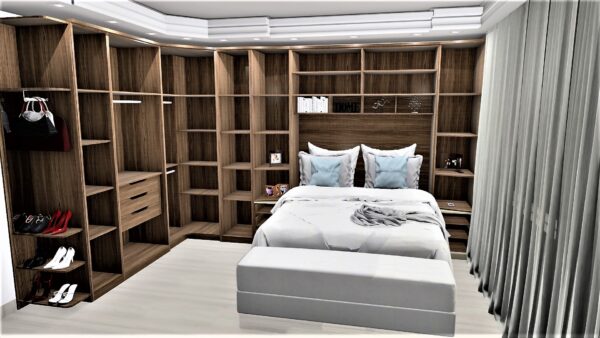 Guarda Roupa Casal 100% MDF Modulado A22 | 12 Portas de giro 5 gavetas - Imagem 2