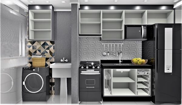 Cozinha Planejada A36 | 100% MDF: Conjunto de 9 Peças - Imagem 2