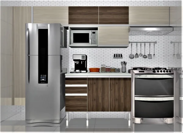 Cozinha Planejada A45 | 100% MDF: Conjunto de 9 Peças