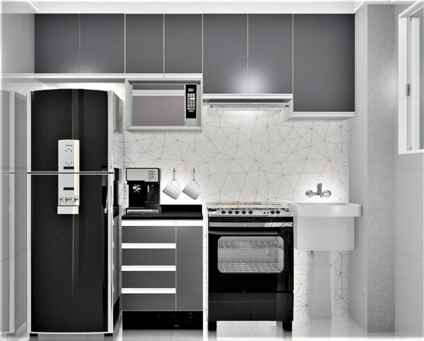 Cozinha Planejada A03 | 100% MDF: Conjunto de 8 Peças