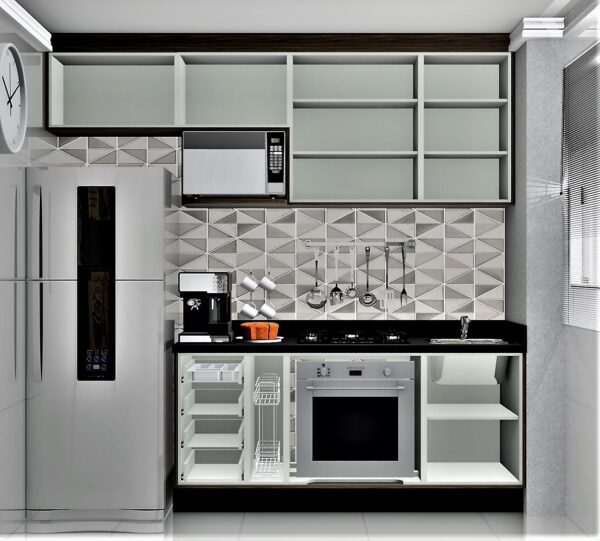 Cozinha Planejada A25 | 100% MDF: Conjunto de 9 Peças - Imagem 2