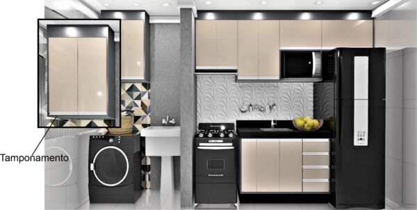 Cozinha Planejada A36 | 100% MDF: Conjunto de 9 Peças - Imagem 3
