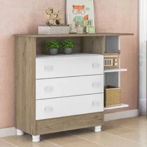 Cômoda INFANTIL 3 Gavetas Com Nicho Doce Sonho