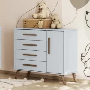 COMODA SAPATEIRA INFANTIL ENCANTO RETRO COM GAVETAS E PRATELEIRA