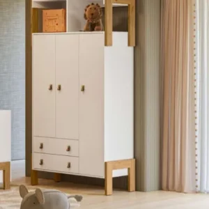 Guarda-Roupa Infantil  3 Portas e 2 Gavetas Com Nicho Fantasia