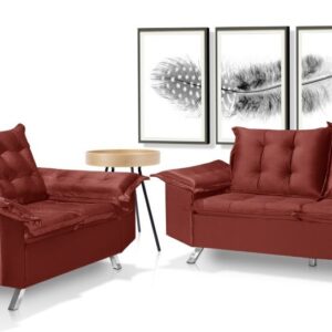 Sofá Aruba 2 E 3 lugares com Pés em Metal