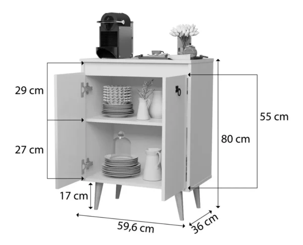 Cantinho D Café Dream Classic Pés Palito Retro Buffet - Imagem 2