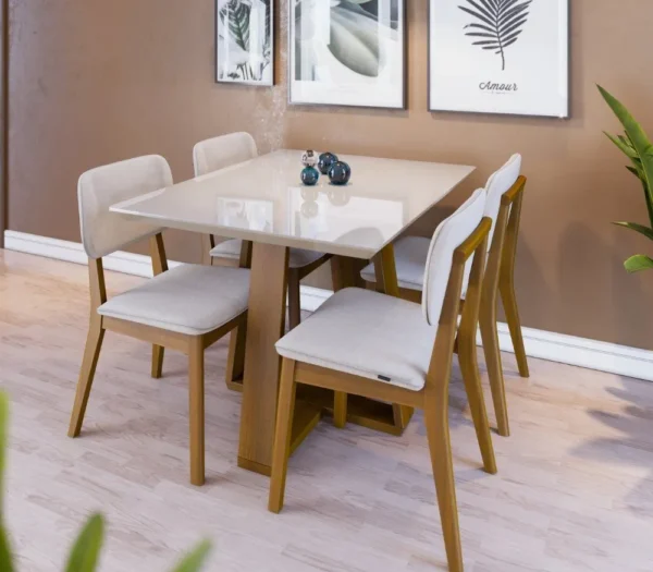 Mesa Wood 1.2 c/ vidro retangular