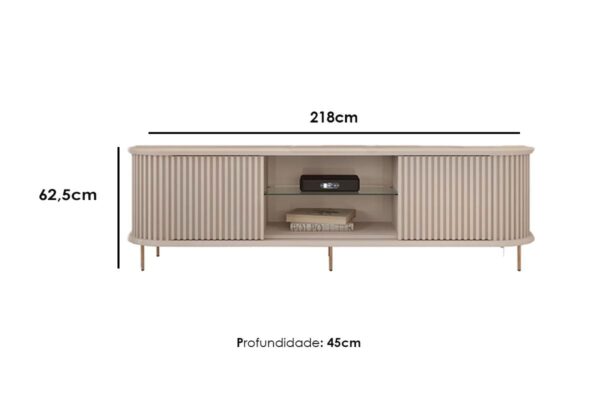 Painel Led Para TV 75 Pol e Rack Bancada Ripado atlas - Imagem 10