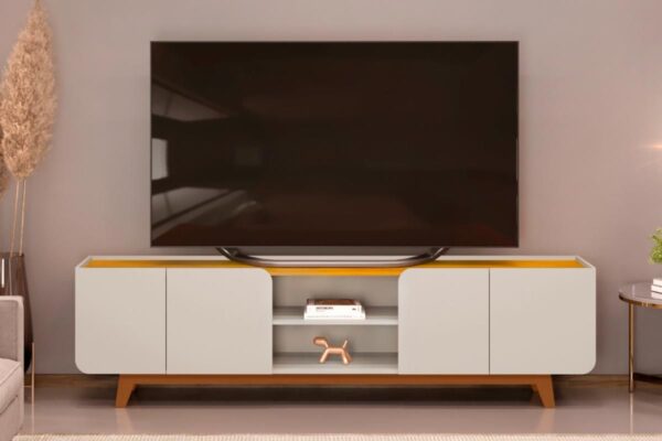 Rack Bancada com Painel para Tv até 75 Polegadas Nadine Led e Nichos - Imagem 5