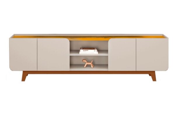 Rack Bancada com Painel para Tv até 75 Polegadas Nadine Led e Nichos - Imagem 7