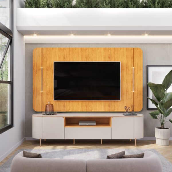 Rack com Painel para TV até 75 Polegadas LED 2 Portas 100MDF Areta - Imagem 3