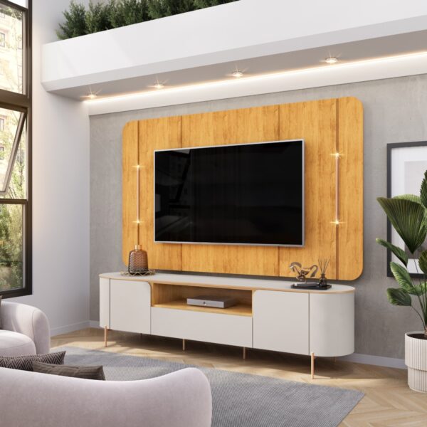 Rack com Painel para TV até 75 Polegadas LED 2 Portas 100MDF Areta - Imagem 15